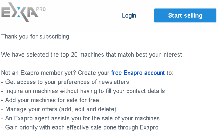 Exapro newsletter 20 best used machines - 1