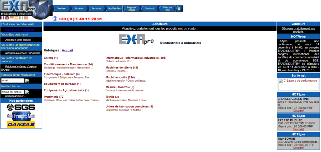 Homepage Exapro 2000